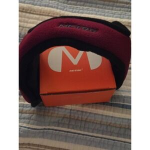 Metog Unisex Adult Winter Foldable Polar Fleece Earmuffs Burgundy Black Warm